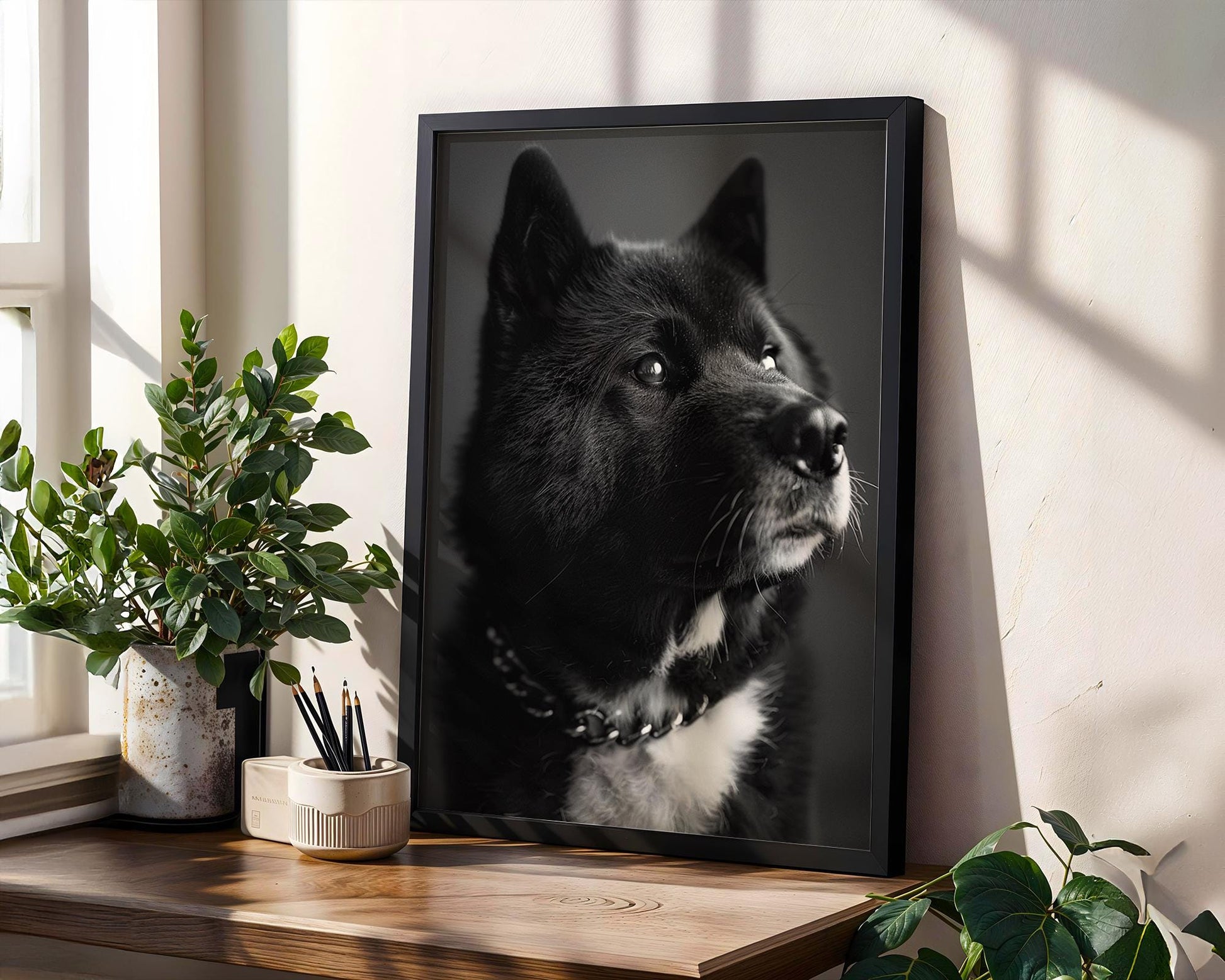 Dog Photography Black & White Pet Print | Minimal Modern Poster wall art print, minimalist black and white poster, modern Scandinavian wall decor, Monohaus