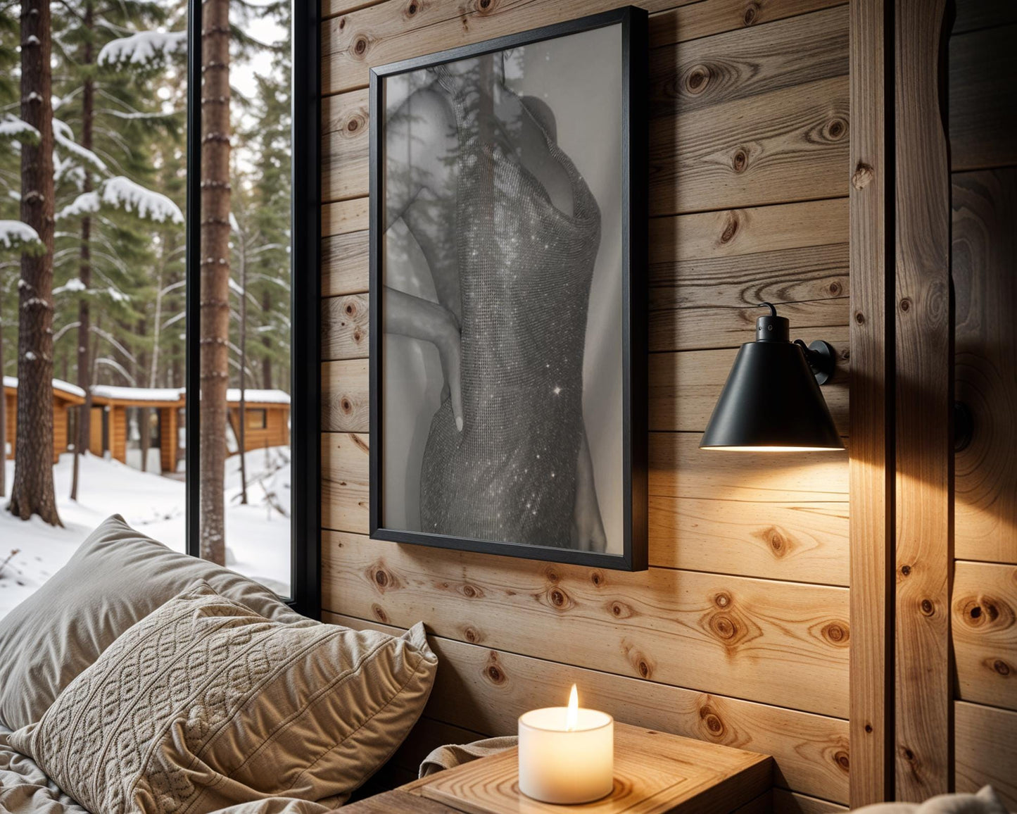 Designer Wall Art | Chainmail Dress Print | Black & White Glam Fashion Poster wall art print, minimalist black and white poster, modern Scandinavian wall decor, Monohaus