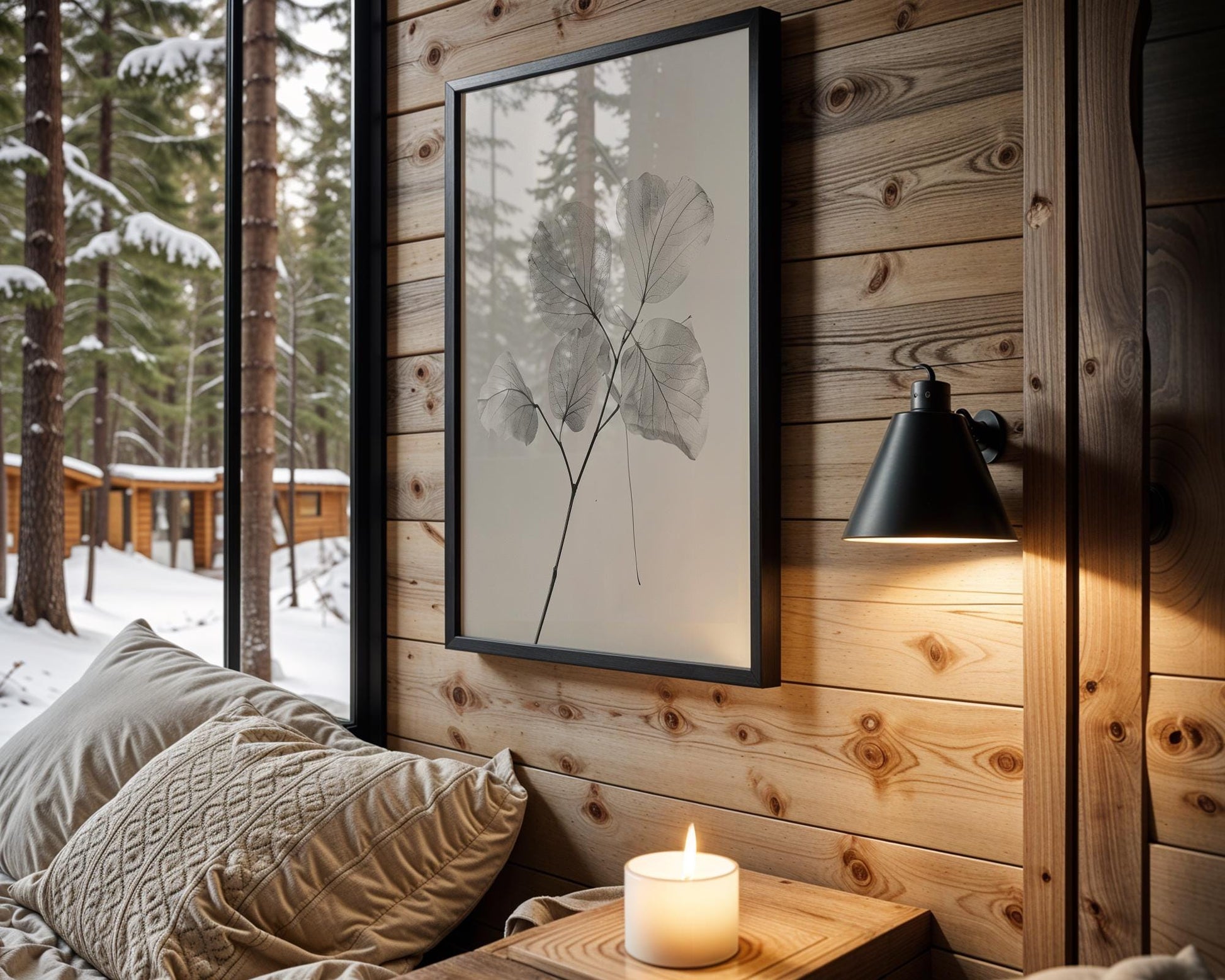 Botanical Photo | Leaf Print | Minimalist Black and White Nature Photography wall art print, minimalist black and white poster, modern Scandinavian wall decor, Monohaus