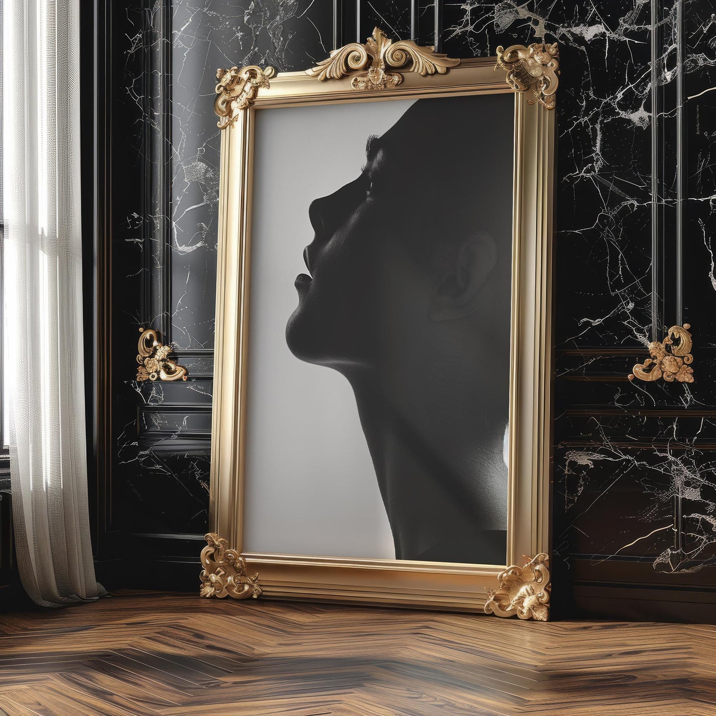 Minimal Wall Art | Black and White Male Portrait |  Monochrome Photography wall art print, minimalist black and white poster, modern Scandinavian wall decor, Monohaus