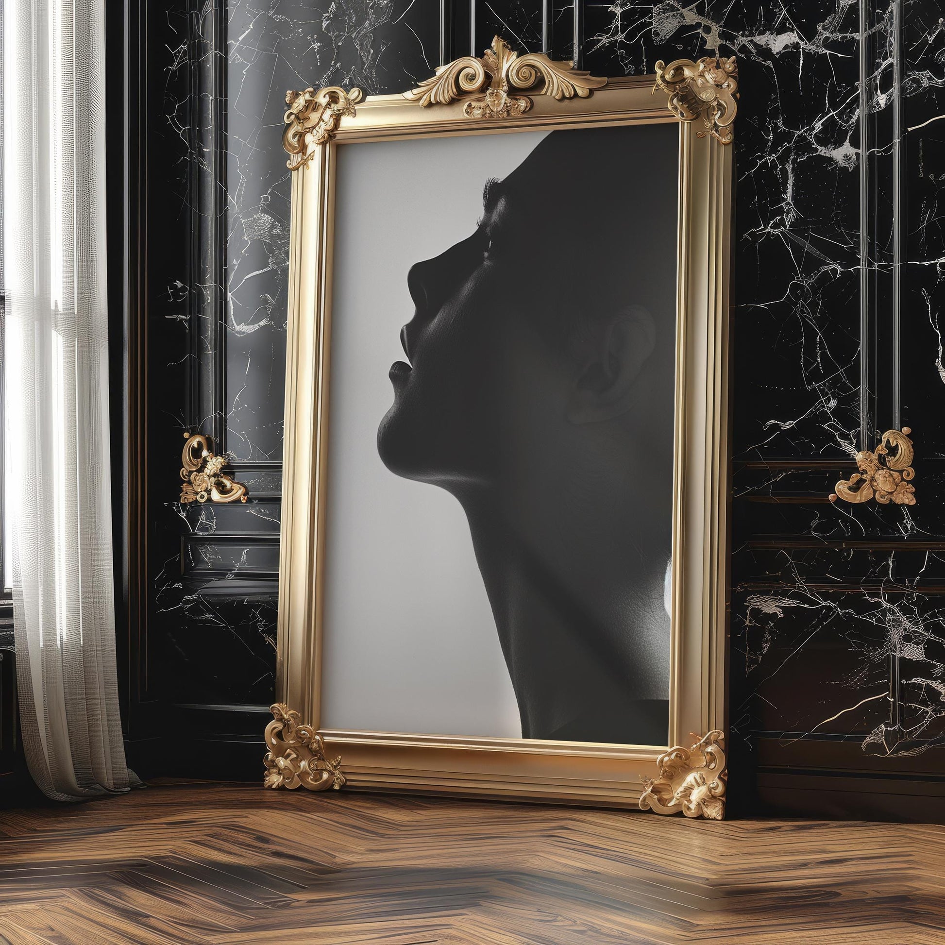 Minimal Wall Art | Black and White Male Portrait |  Monochrome Photography wall art print, minimalist black and white poster, modern Scandinavian wall decor, Monohaus