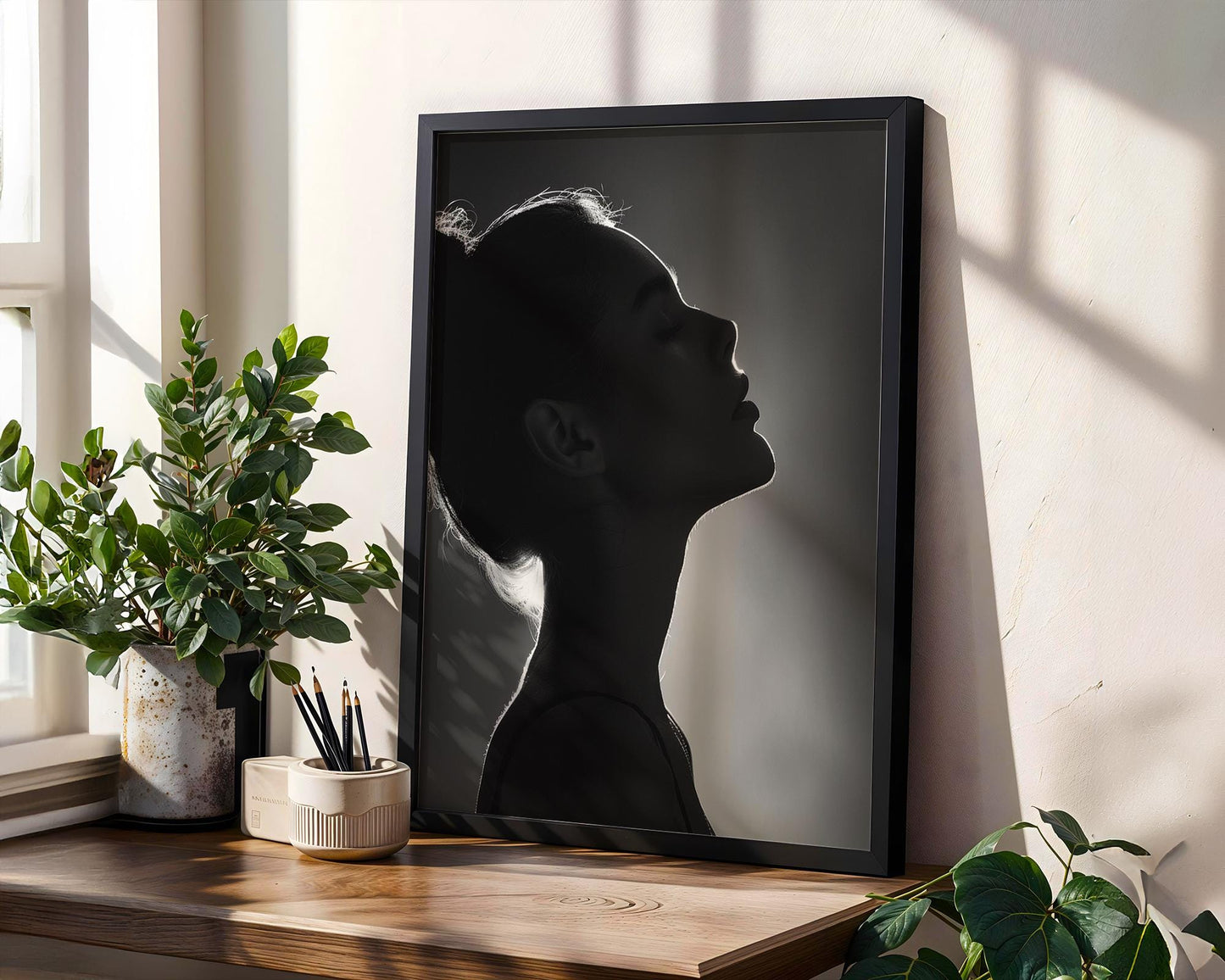 Minimal Wall Art | Black and White Fashion Portrait | Silhouette Photography wall art print, minimalist black and white poster, modern Scandinavian wall decor, Monohaus
