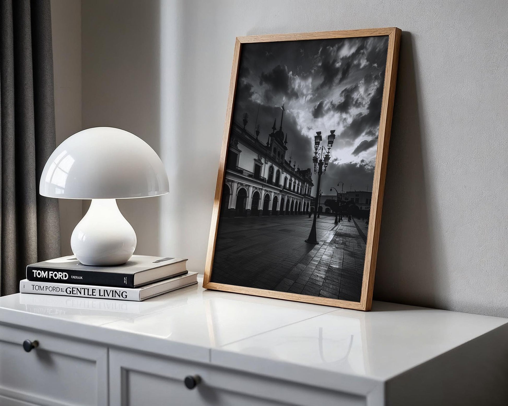 World Landmark | Puebla Mexico Photography Print | Black and White Colonial Architecture wall art print, black and white architectural poster, minimalist modern Scandinavian wall decor, Monohaus