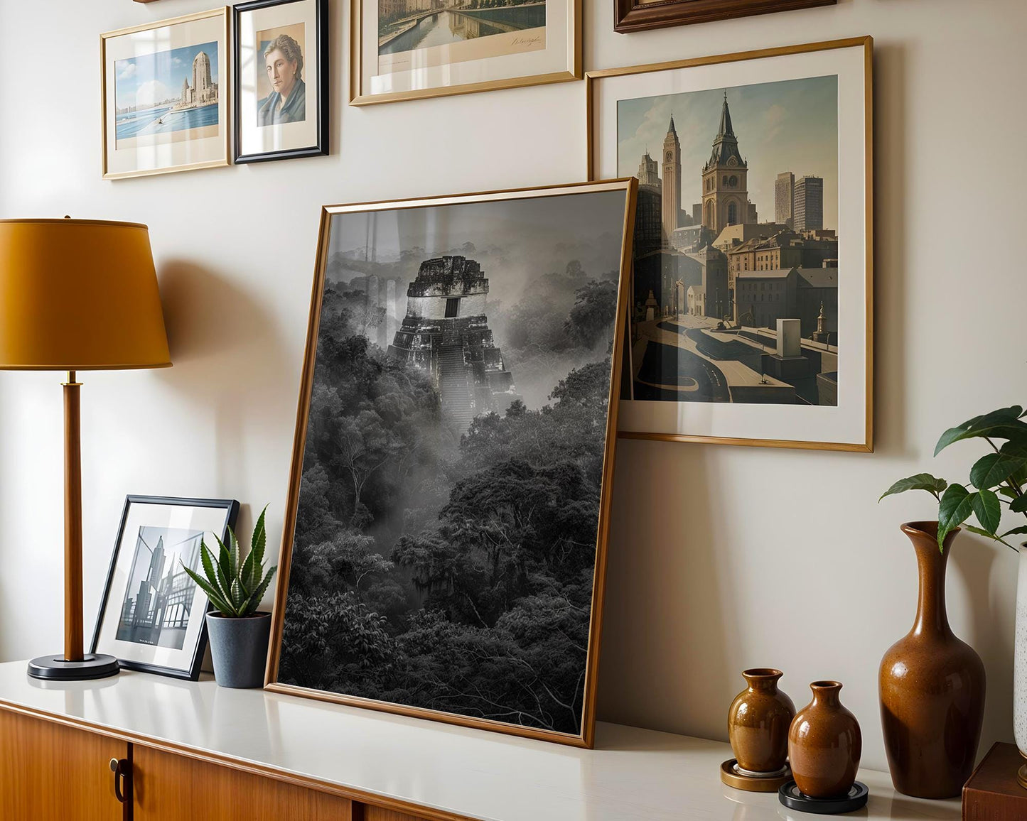 World Landmark | Tikal Temple Black and White Photography | Guatemala Jungle Art Print wall art print, minimalist black and white poster, modern Scandinavian wall decor, Monohaus