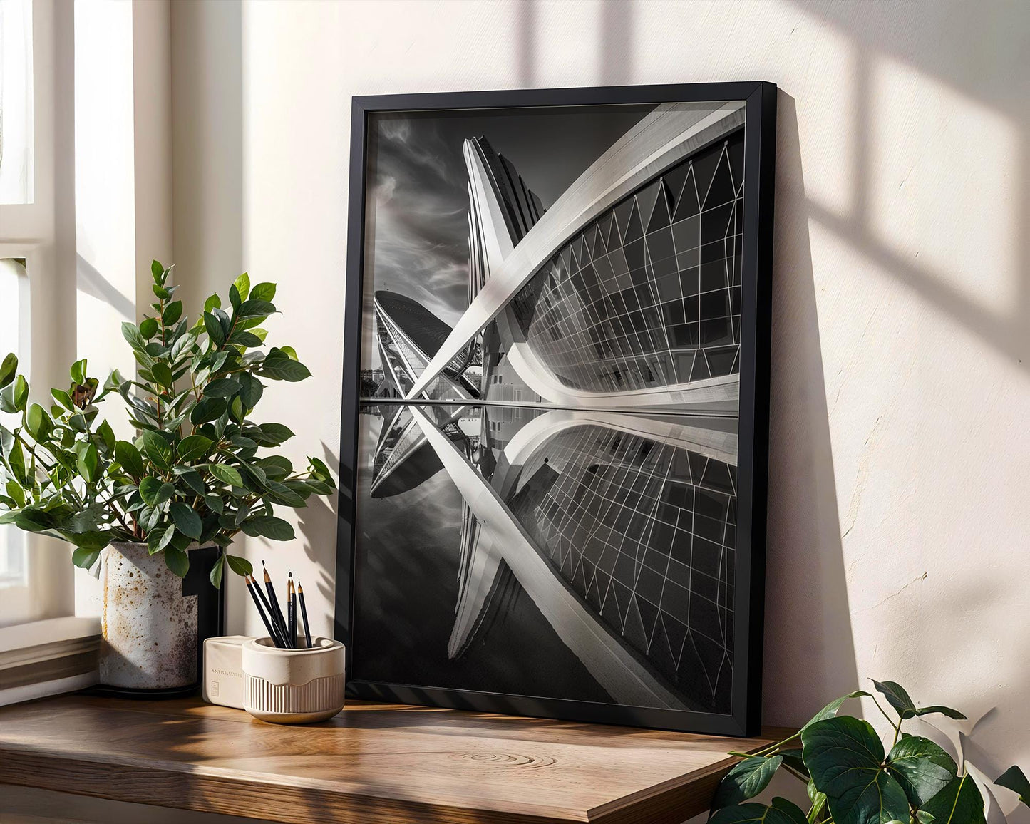 World Landmark | Valencia Architecture Print | Black and White Photography, Modern Wall Art wall art print, black and white architectural poster, minimalist modern Scandinavian wall decor, Monohaus