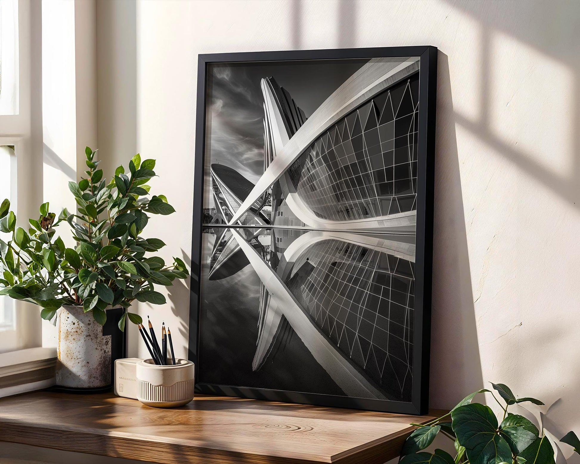 World Landmark | Valencia Architecture Print | Black and White Photography, Modern Wall Art wall art print, black and white architectural poster, minimalist modern Scandinavian wall decor, Monohaus