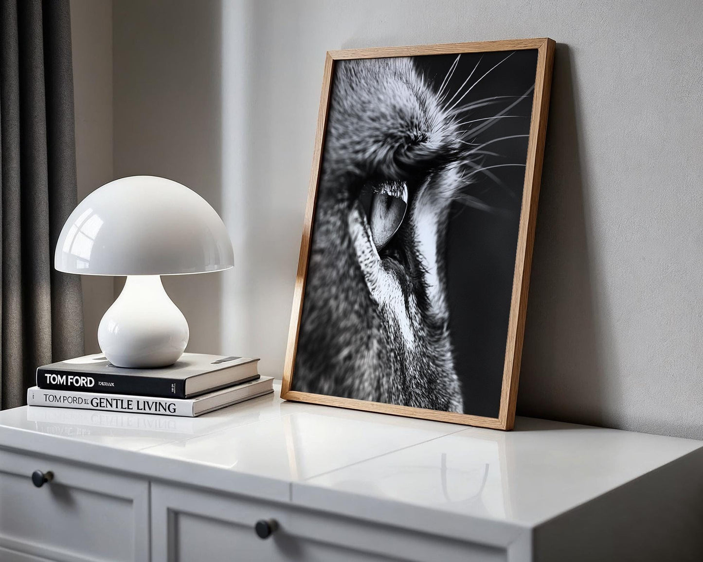 Wildlife Poster | Lion Eye Print | Minimalist Black & White Photography, Modern Safari Art wall art print, minimalist black and white poster, modern Scandinavian wall decor, Monohaus