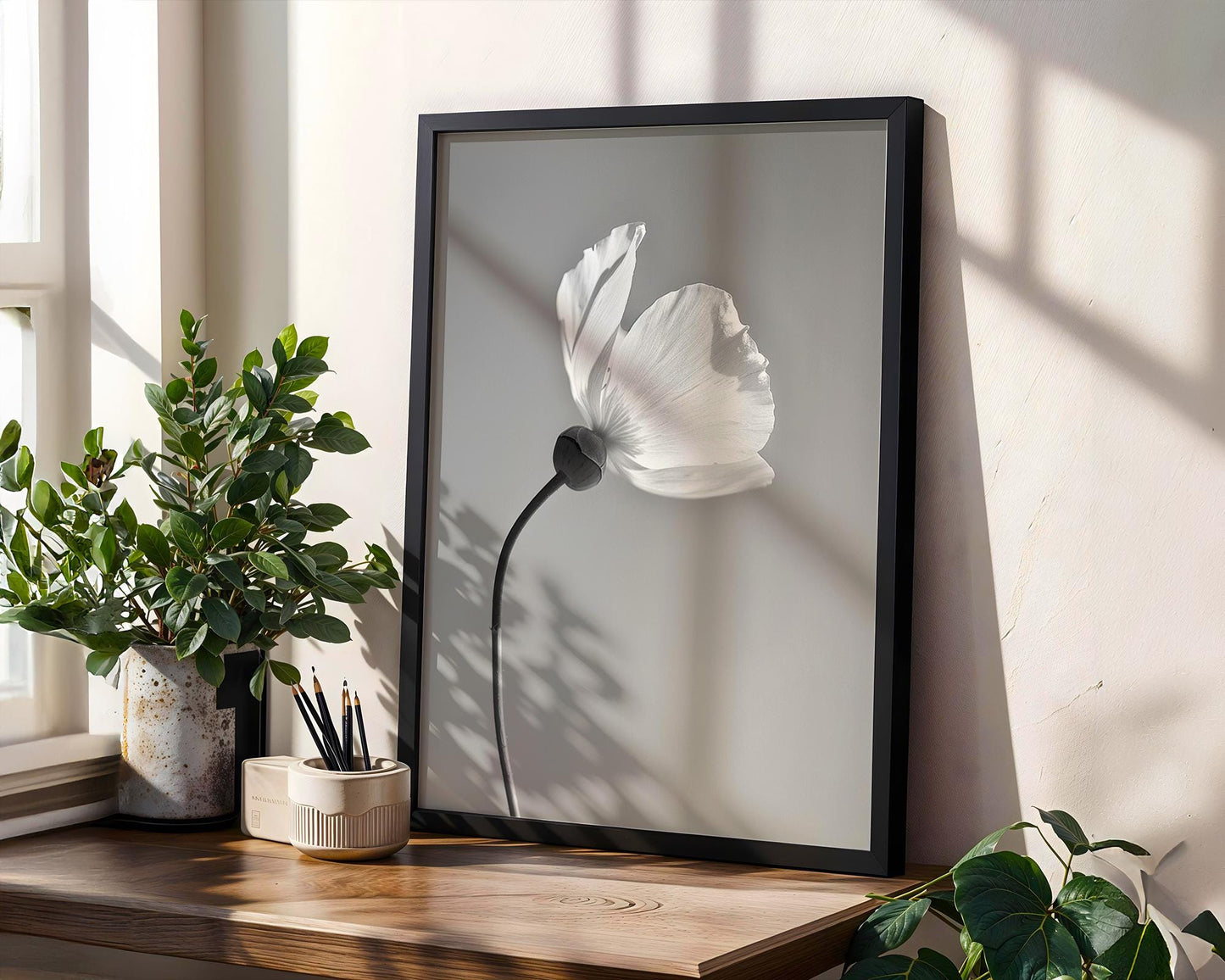Botanical Photo | Minimalist Black and White Flower Art Print | Modern  Poster wall art print, minimalist black and white poster, modern Scandinavian wall decor, Monohaus