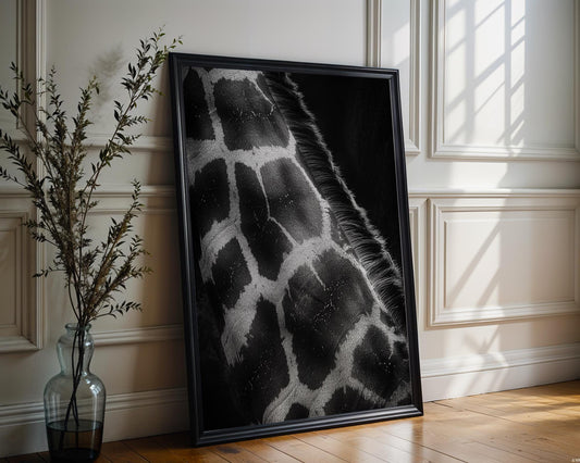 Wildlife Poster | Giraffe Print | Black & White Safari Photography, Modern Wall Art wall art print, minimalist black and white poster, modern Scandinavian wall decor, Monohaus