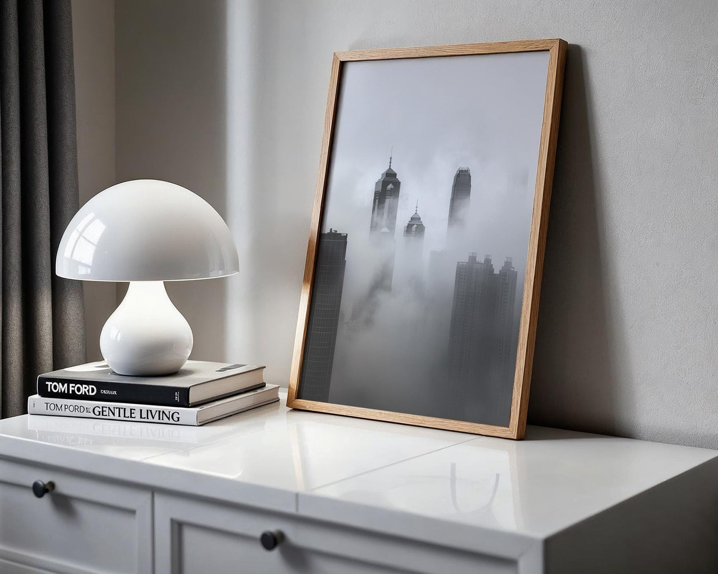 World Landmark | Hong Kong Cityscape Print | Black and White Architecture Photography wall art print, black and white architectural poster, minimalist modern Scandinavian wall decor, Monohaus