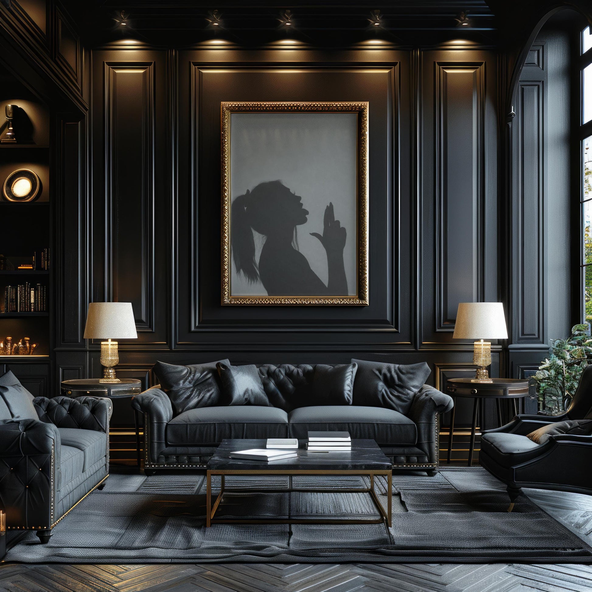 Designer Wall Art | Silhouette Print | Minimalist Modern Home Decor wall art print, minimalist black and white poster, modern Scandinavian wall decor, Monohaus