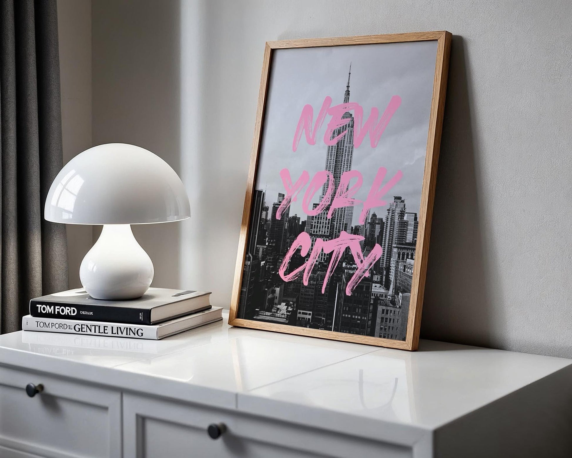 Designer Wall Art | New York City Skyline Print | Empire State Building wall art print, black and white architectural poster, minimalist modern Scandinavian wall decor, Monohaus