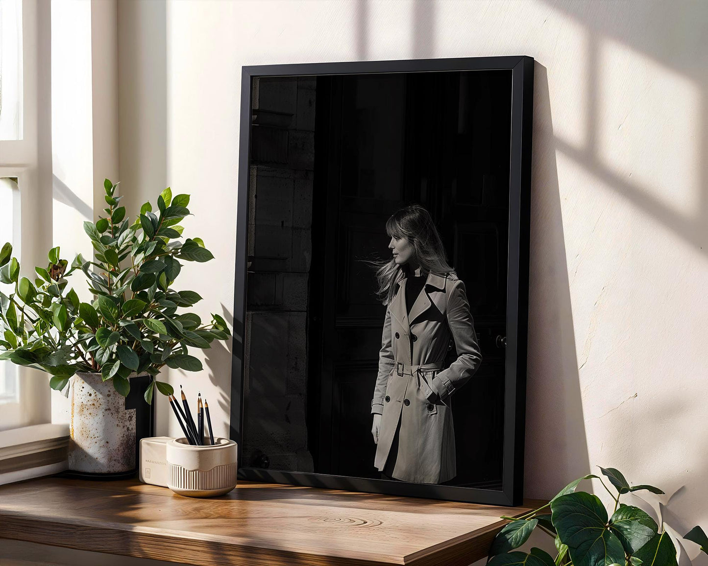 Veiled Woman Art Print | Moody Dark Photography, Bedroom Wall Decor wall art print, minimalist black and white poster, modern Scandinavian wall decor, Monohaus