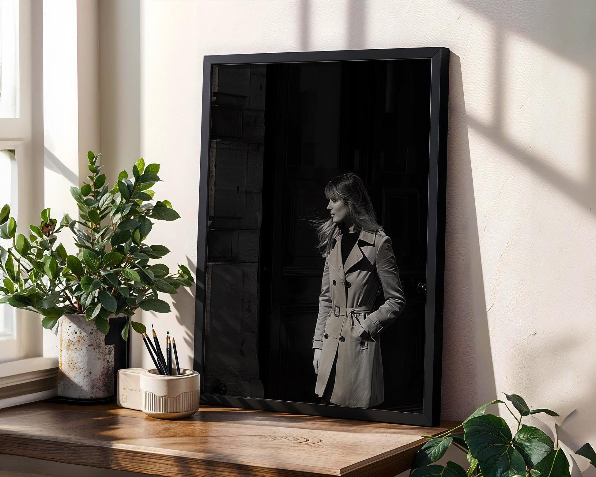 Veiled Woman Art Print | Moody Dark Photography, Bedroom Wall Decor wall art print, minimalist black and white poster, modern Scandinavian wall decor, Monohaus