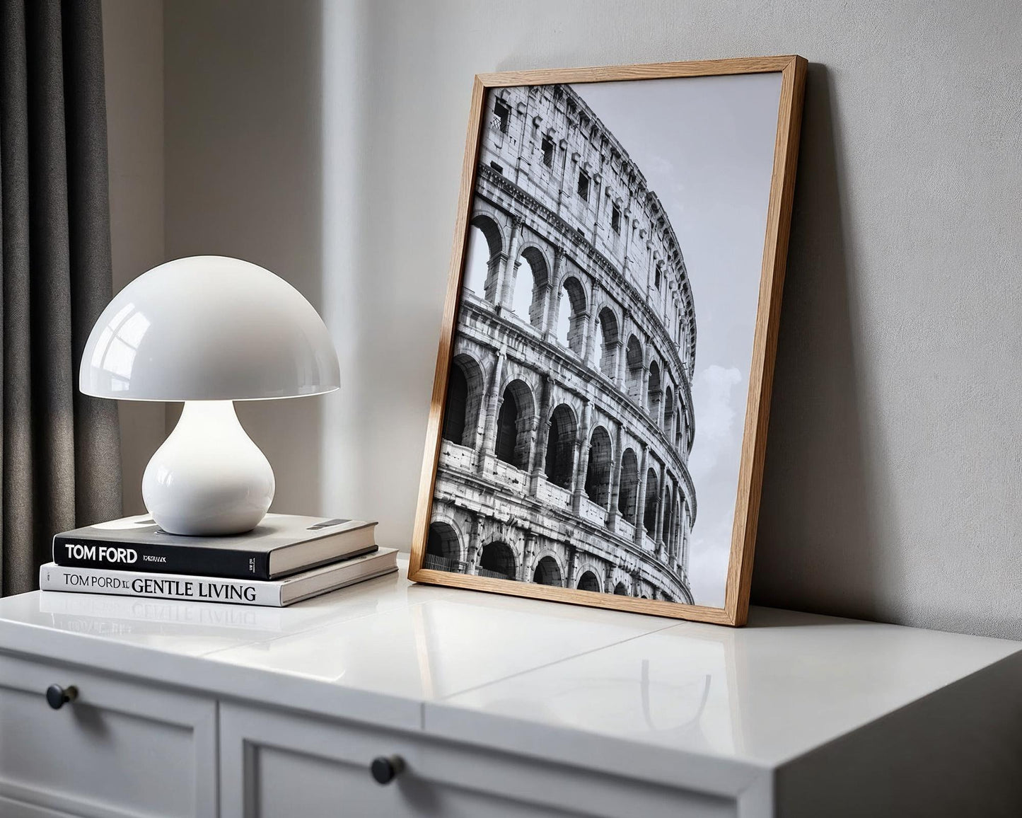 World Landmark | Colosseum Rome Photography Print | Minimalist Black and White Wall Art