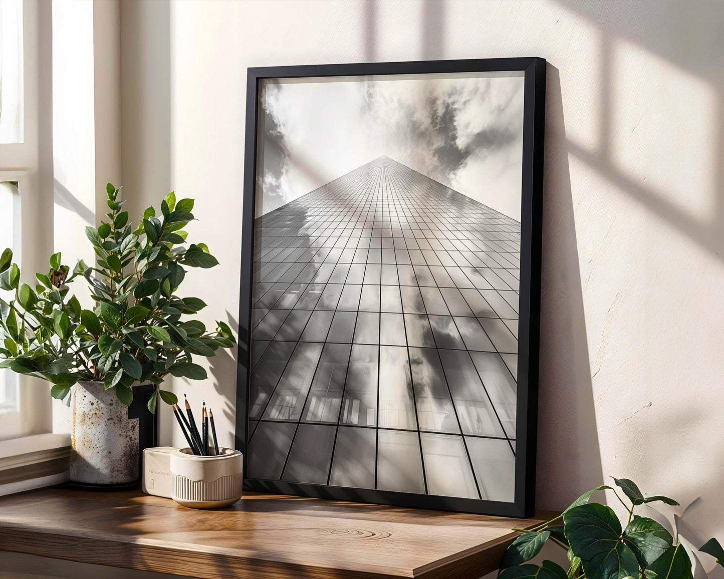 Urban Photography | Abstract Skyscraper Building Print | Minimal City Wall Art wall art print, black and white architectural poster, minimalist modern Scandinavian wall decor, Monohaus