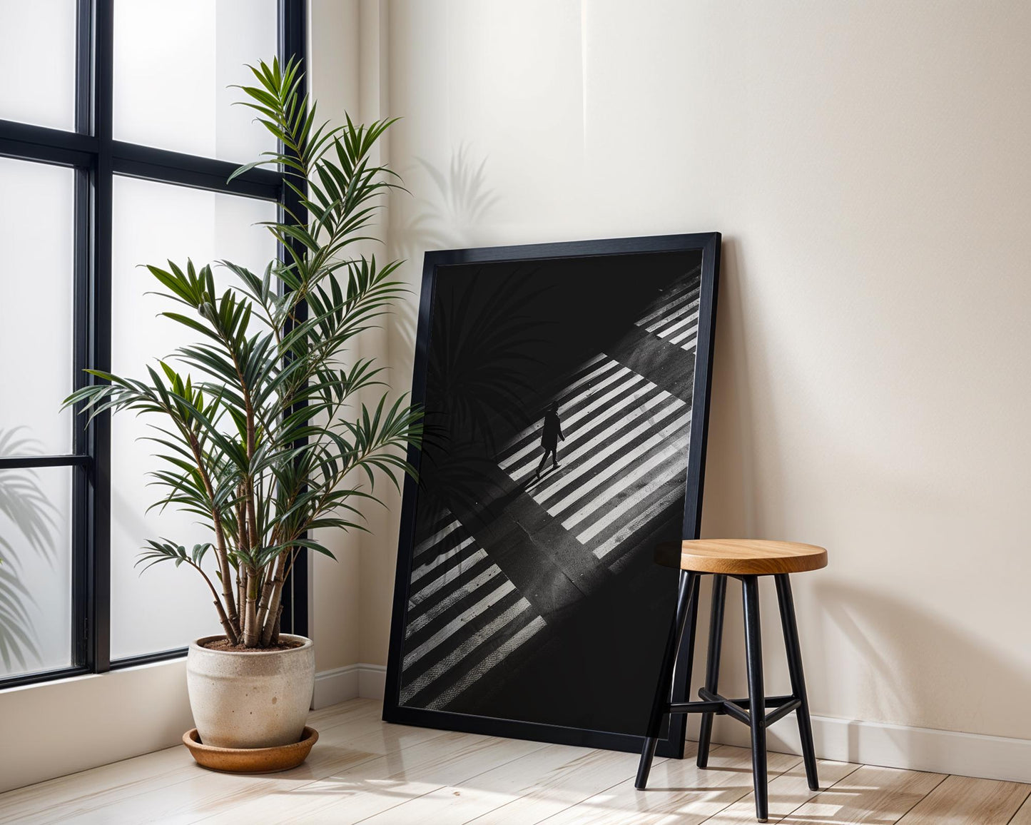 Urban Photography | Crosswalk Print | Black and White Wall Art black and white photo print, minimalist monochrome wall art poster for modern interiors, Monohaus