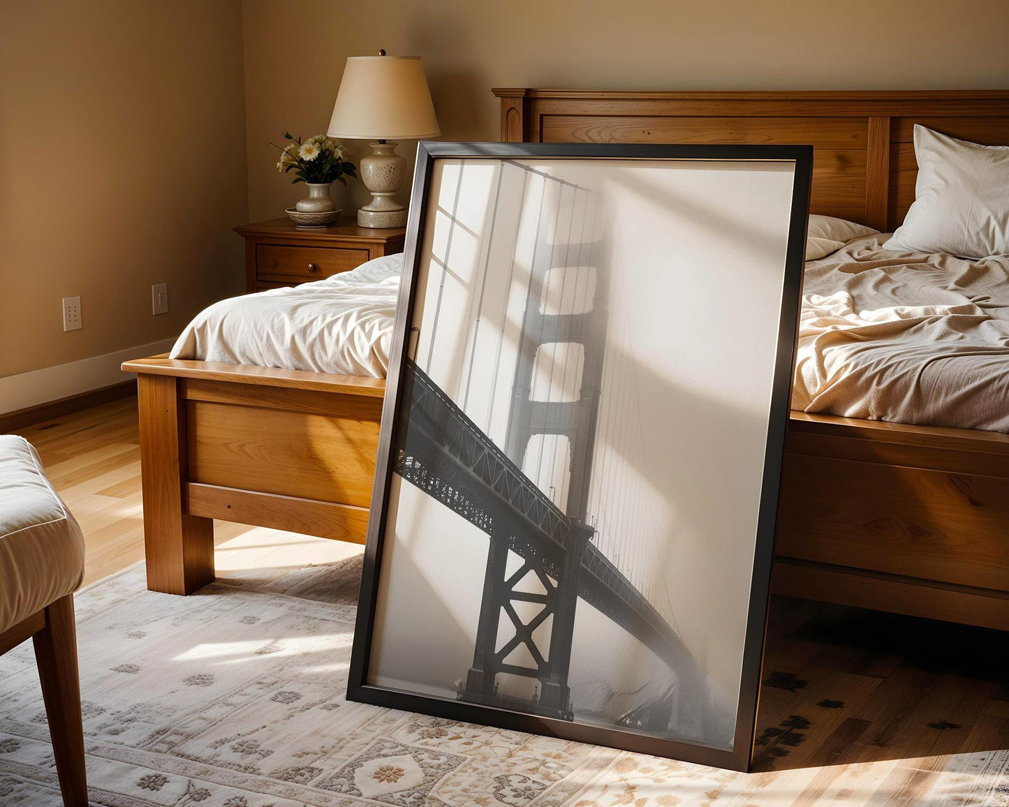 World Landmark | Golden Gate Bridge Print | Black and White Photography, San Francisco Wall Art wall art print, minimalist black and white poster, modern Scandinavian wall decor, Monohaus