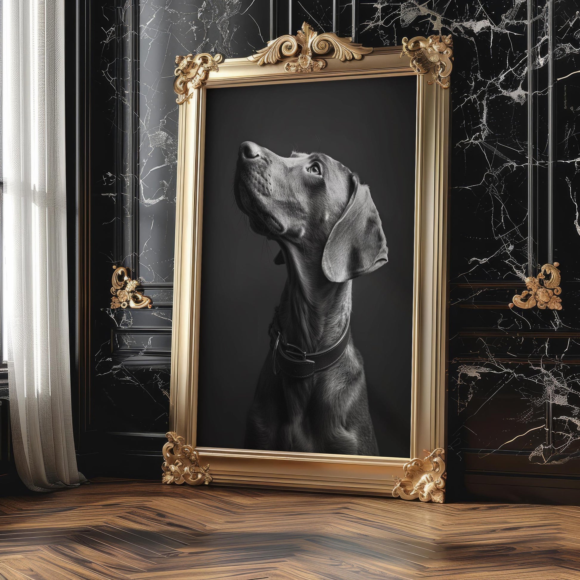 Dog Photography | Vizsla Pet Print | Black and White | Weimaraner Art wall art print, minimalist black and white poster, modern Scandinavian wall decor, Monohaus