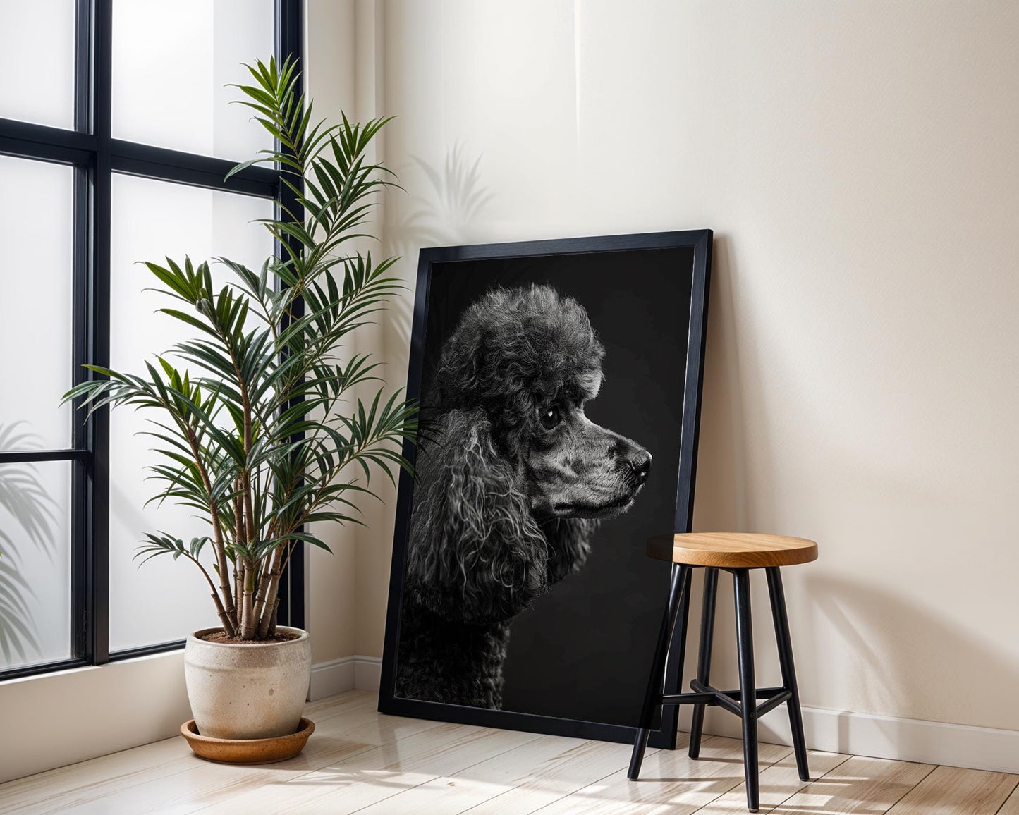 Dog Photography Black Poodle Profile Print | Minimalist  Poster wall art print, minimalist black and white poster, modern Scandinavian wall decor, Monohaus