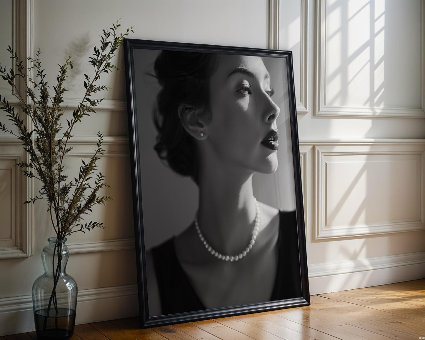 Minimal Wall Art | Retro Paris Fashion Print | Model Photography wall art print, minimalist black and white poster, modern Scandinavian wall decor, Monohaus