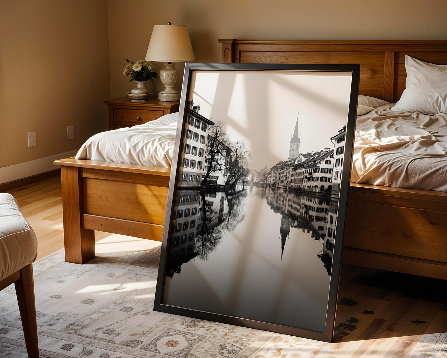 World Landmark | Zurich Old Town Black and White Photography Print | Minimalist Switzerland Wall Art