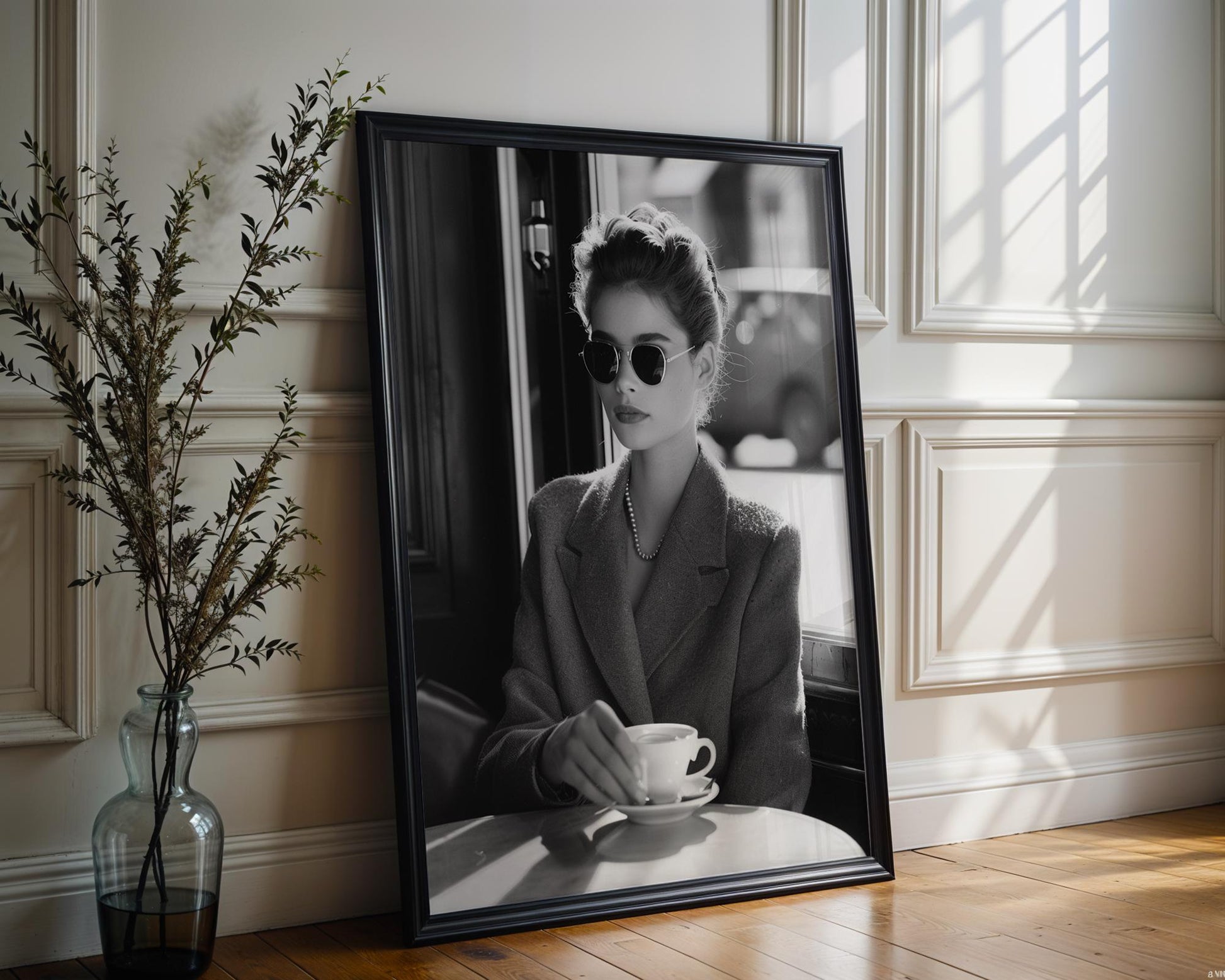 Minimal Wall Art | Retro Paris Fashion Print |  Glamour Photography wall art print, minimalist black and white poster, modern Scandinavian wall decor, Monohaus