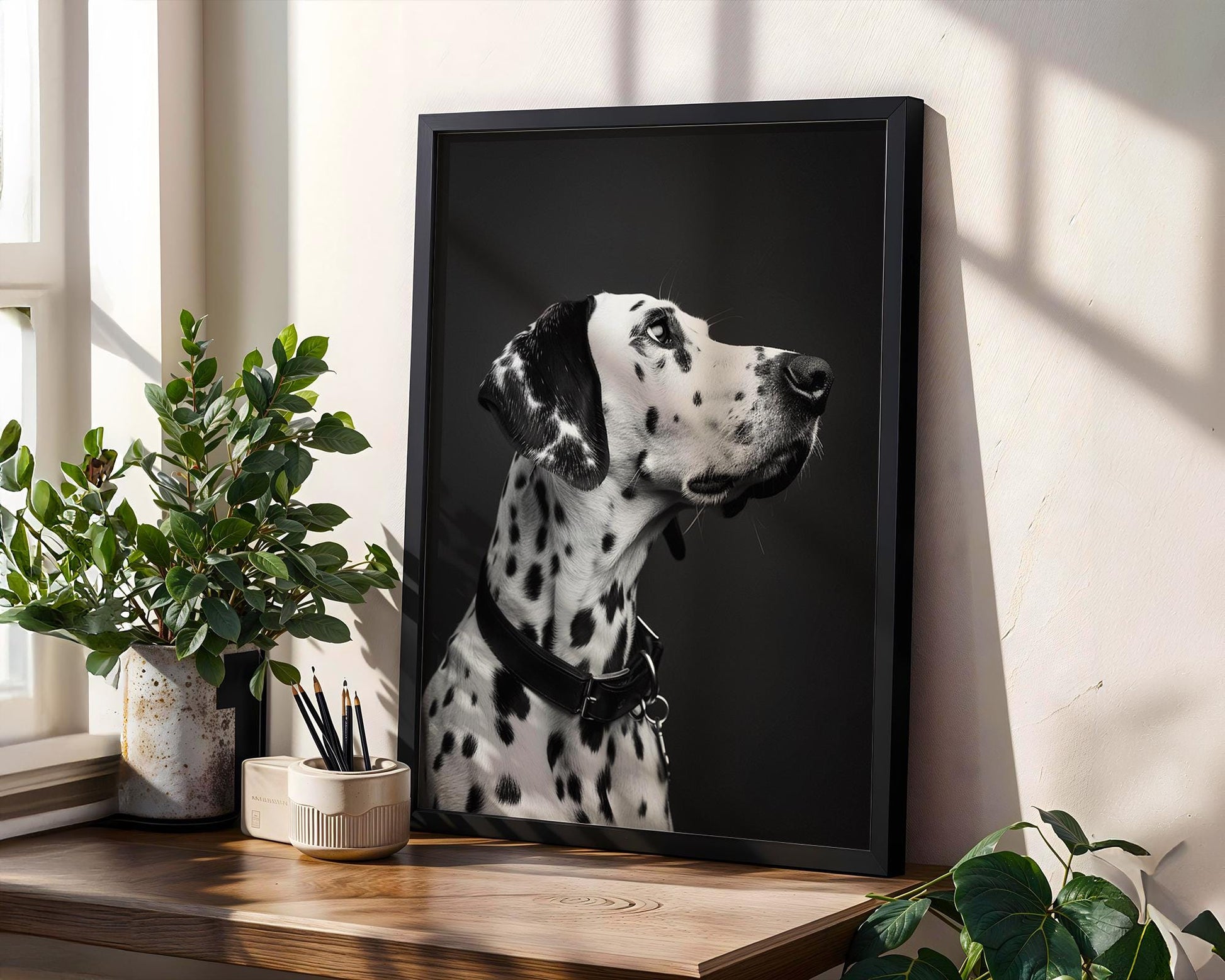 Dog Photography Dalmatian | Black and White Animal Poster | Modern Pet Print wall art print, minimalist black and white poster, modern Scandinavian wall decor, Monohaus