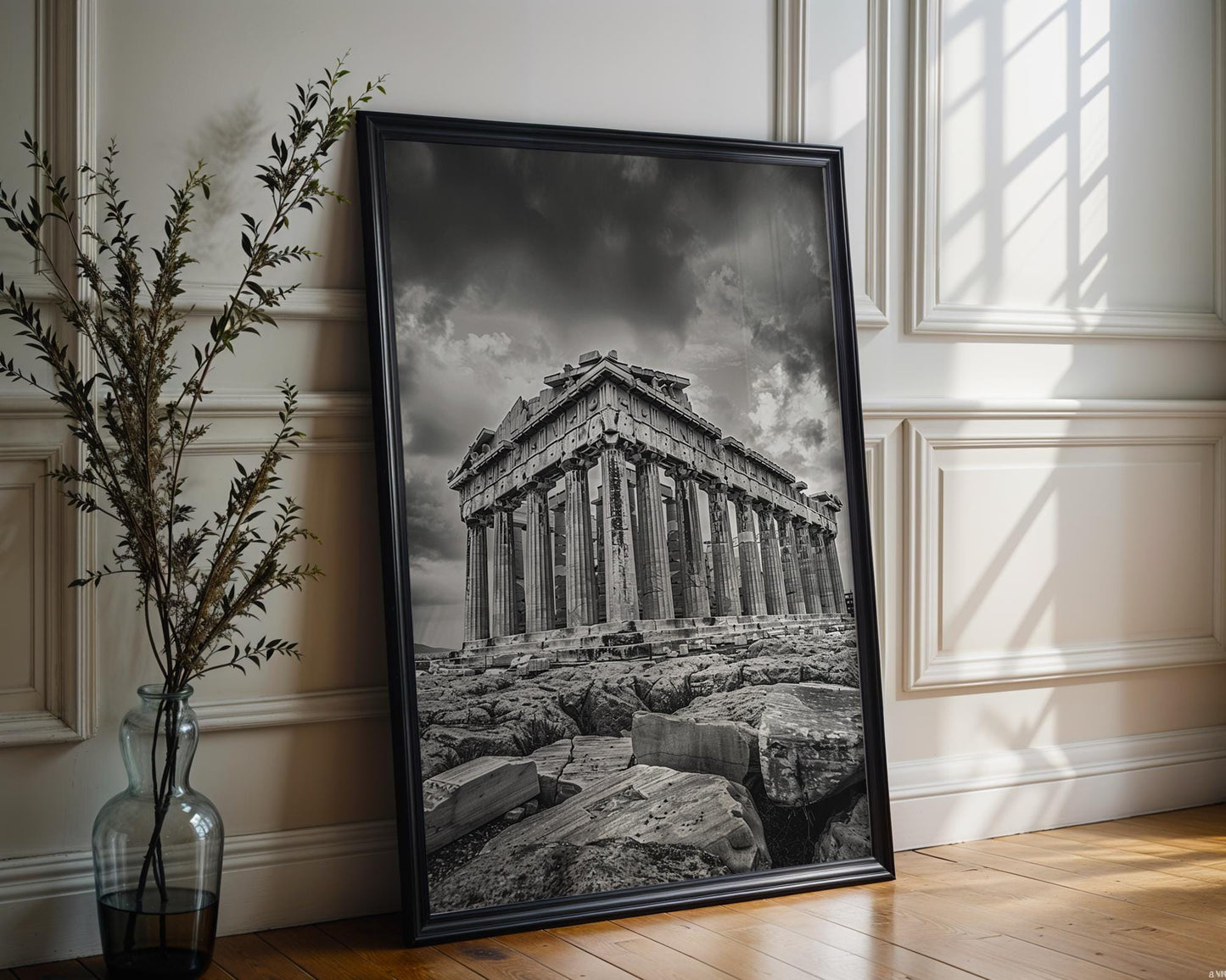 World Landmark | Parthenon Print | Athens Greece Black and White Photography wall art print, minimalist black and white poster, modern Scandinavian wall decor, Monohaus