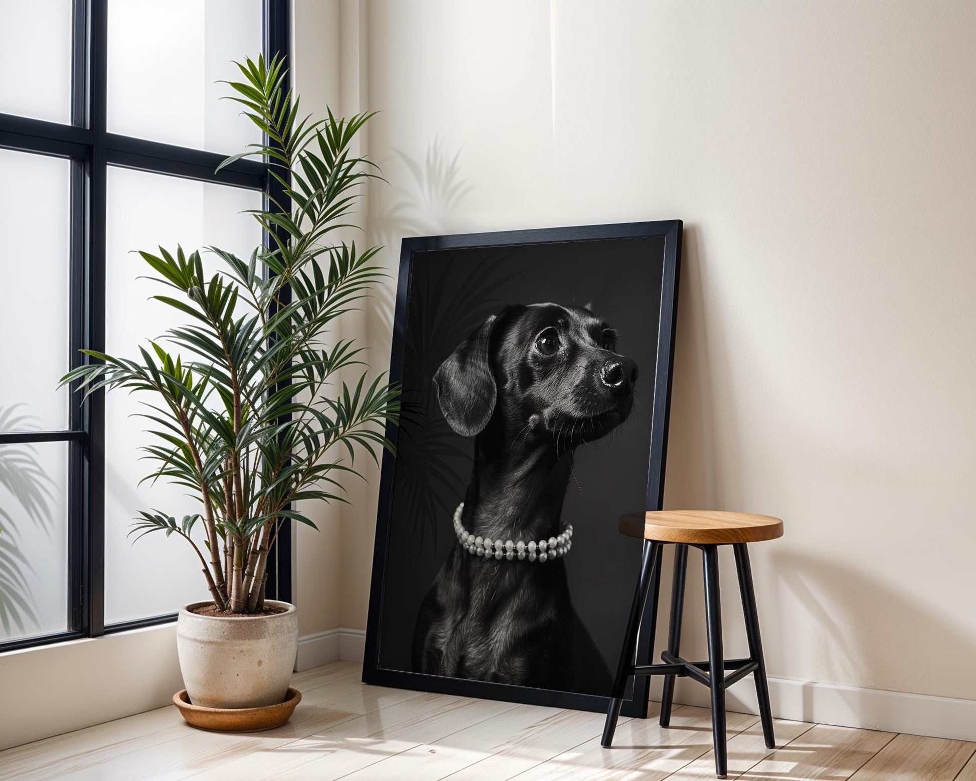 Dog Photography Dachshund Pet Art Print | Modern Poster Black & White wall art print, minimalist black and white poster, modern Scandinavian wall decor, Monohaus