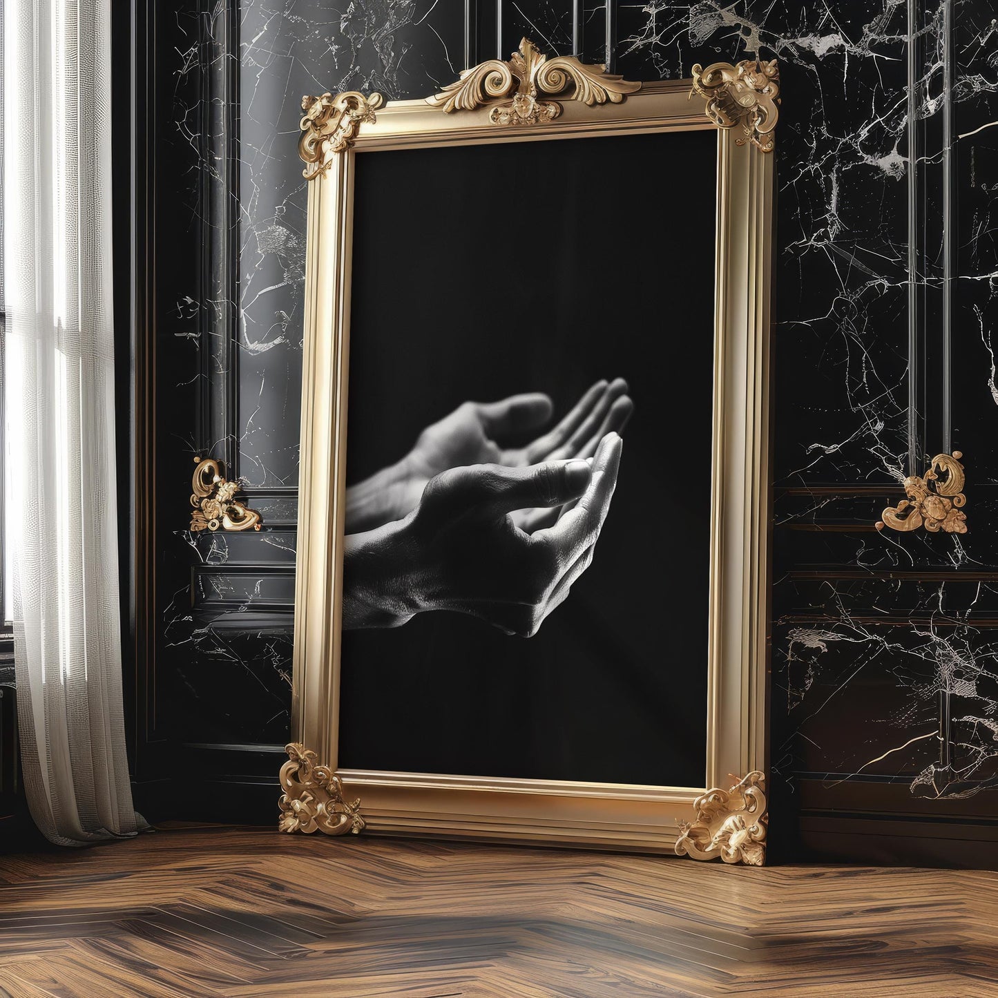 Minimal Wall Art Open Hands Photography | Black and White Fine Art Print wall art print, minimalist black and white poster, modern Scandinavian wall decor, Monohaus