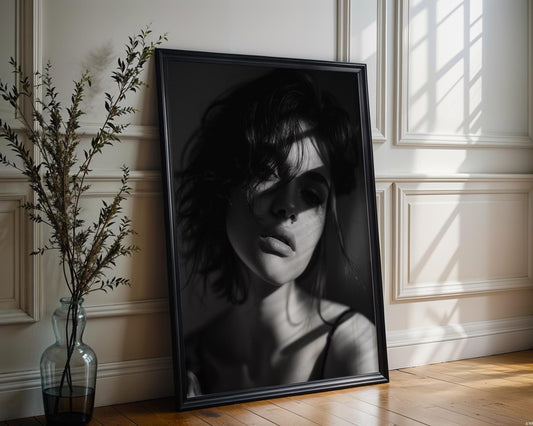 Minimal Wall Art Monochrome Portrait Photography Print | Minimalist Home Decor wall art print, minimalist black and white poster, modern Scandinavian wall decor, Monohaus