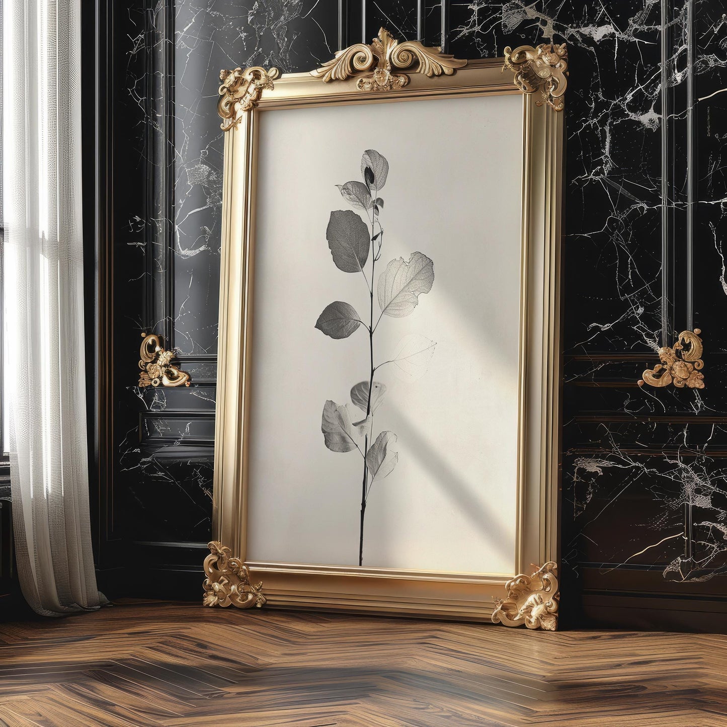 Botanical Photo | Stem Print | Minimalist Black and White Fine Art wall art print, minimalist black and white poster, modern Scandinavian wall decor, Monohaus