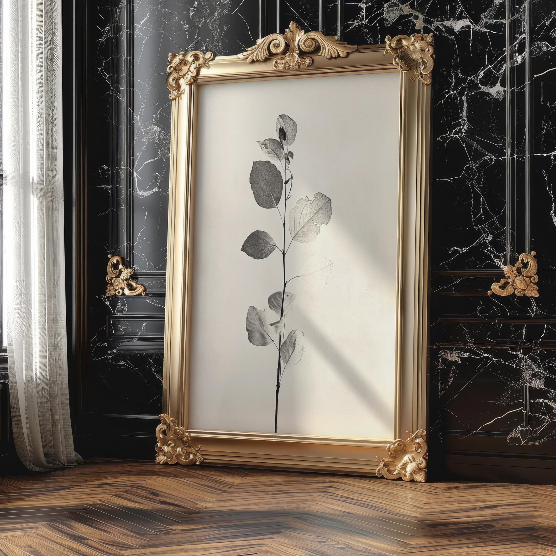 Botanical Photo | Stem Print | Minimalist Black and White Fine Art wall art print, minimalist black and white poster, modern Scandinavian wall decor, Monohaus