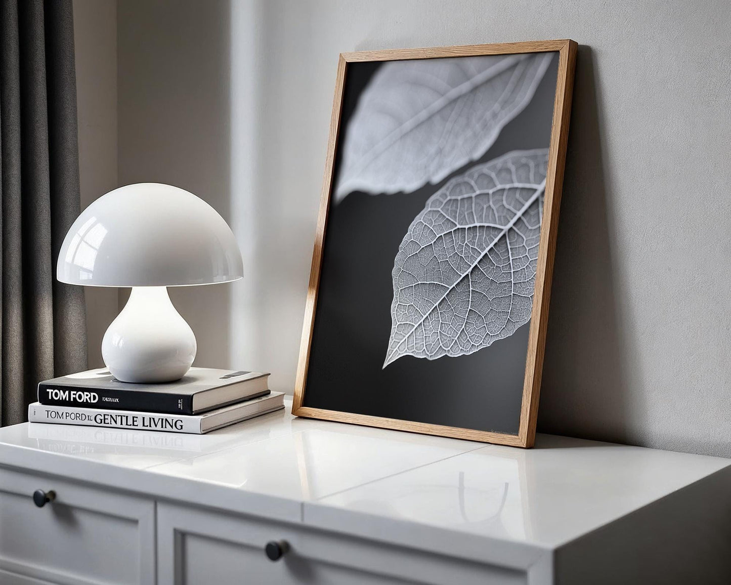 Botanical Photo | Abstract Leaf Macro Photography Print | Black & White Minimal abstract wall art print, geometric minimalist poster, modern Scandinavian decor, Monohaus