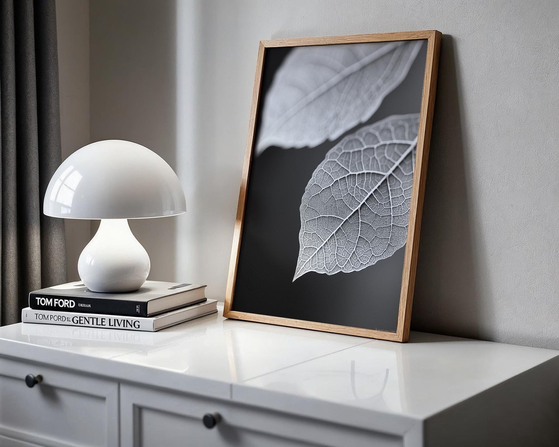 Botanical Photo | Abstract Leaf Macro Photography Print | Black & White Minimal abstract wall art print, geometric minimalist poster, modern Scandinavian decor, Monohaus