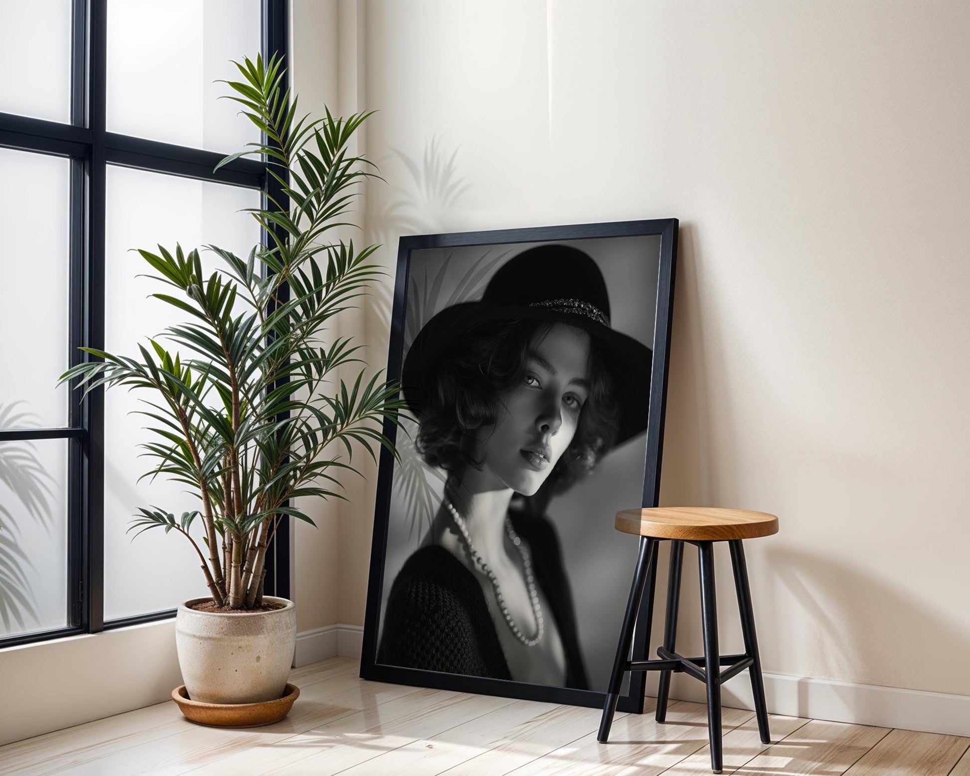 Minimal Wall Art | Retro Paris Fashion Print |  Monochrome Photography wall art print, minimalist black and white poster, modern Scandinavian wall decor, Monohaus