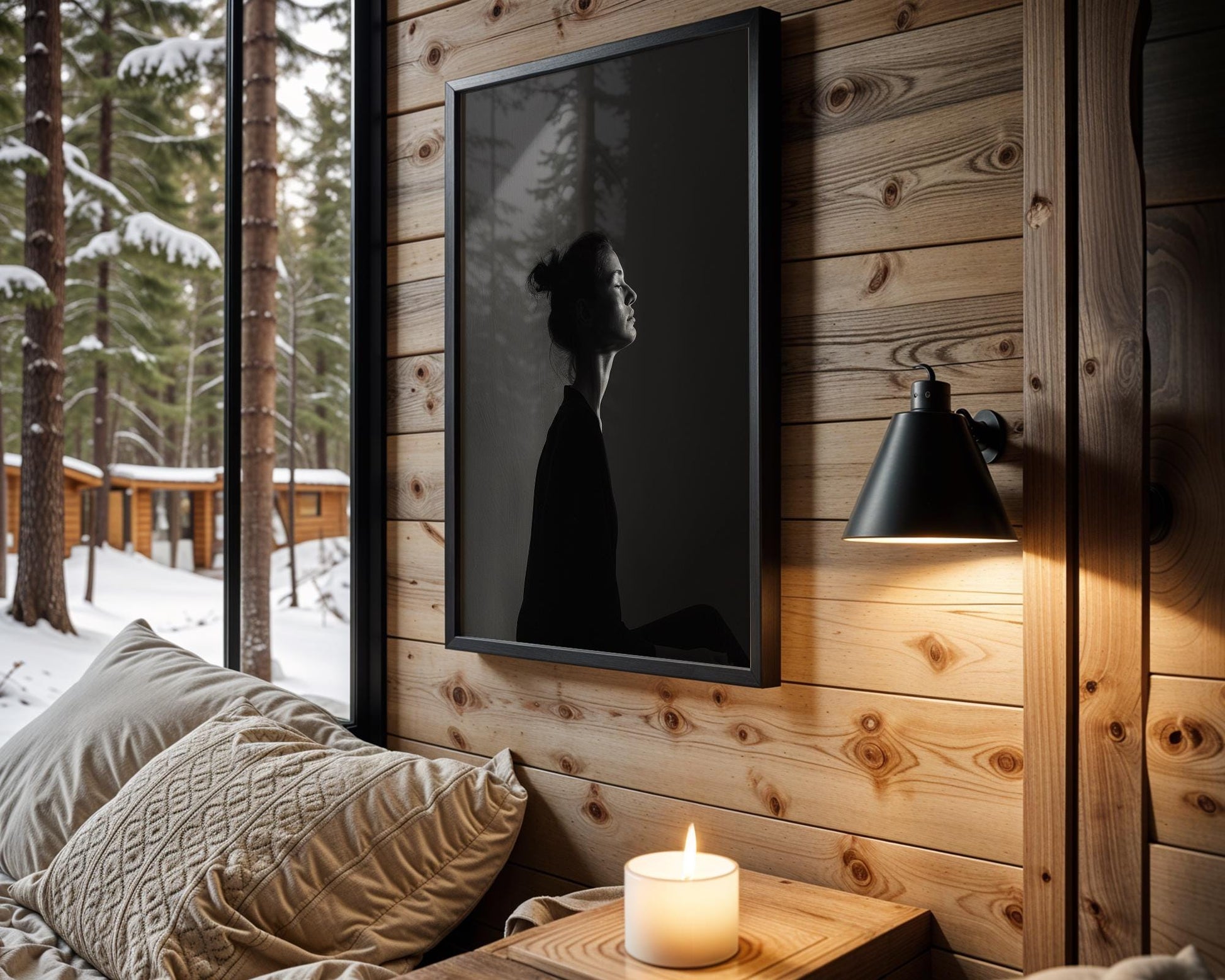 Minimal Wall Art Striking Woman Profile Print Black & White Photography wall art print, minimalist black and white poster, modern Scandinavian wall decor, Monohaus