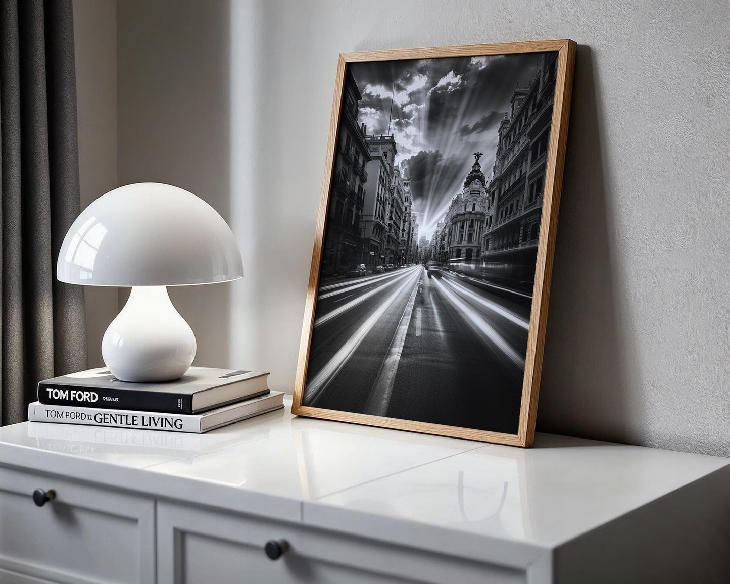 World Landmark | Madrid Gran Vía Photography Print | Black and White Spain Architecture Wall Art