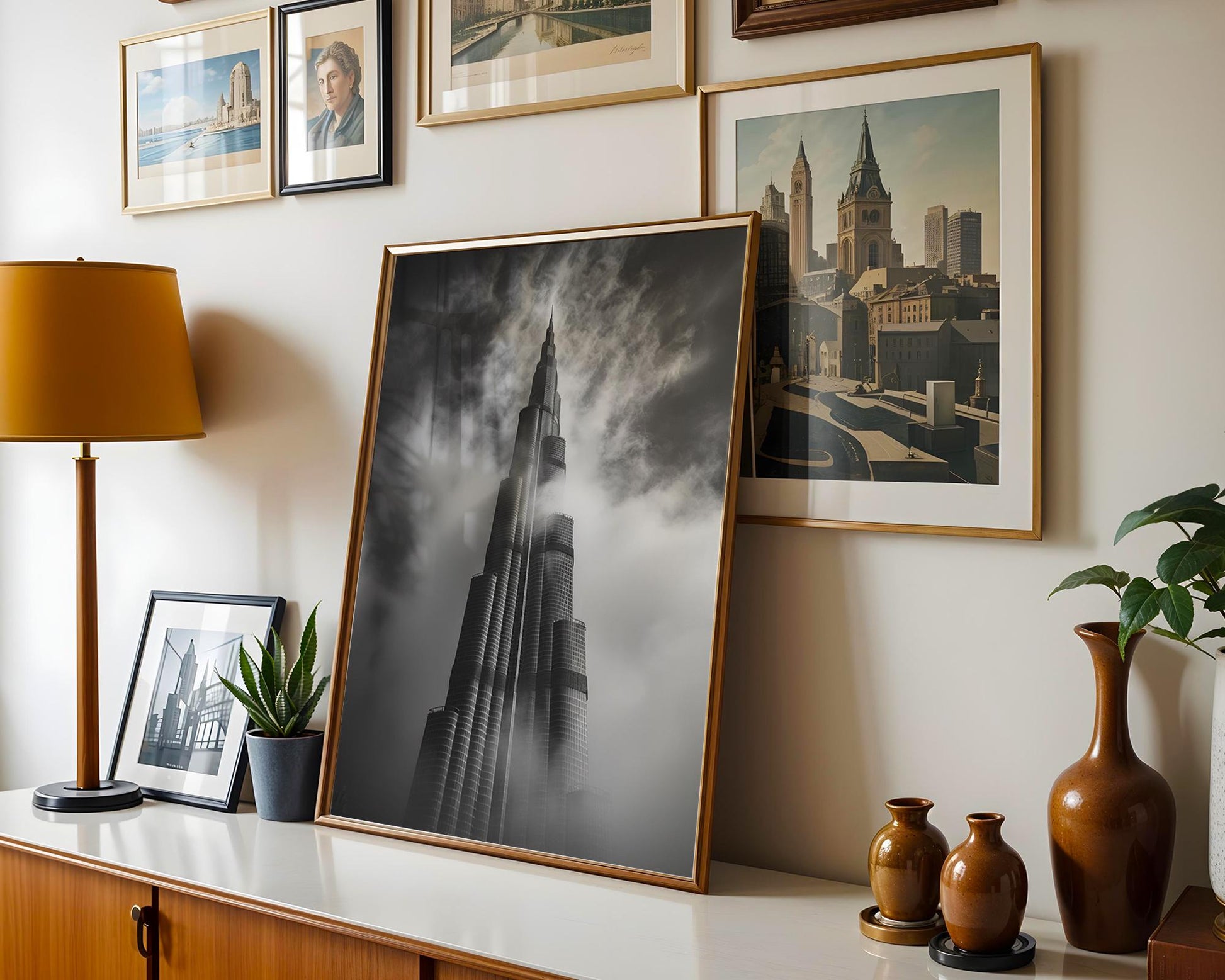 World Landmark | Burj Khalifa Black and White Photography Print | Dubai Skyline Poster wall art print, minimalist black and white poster, modern Scandinavian wall decor, Monohaus