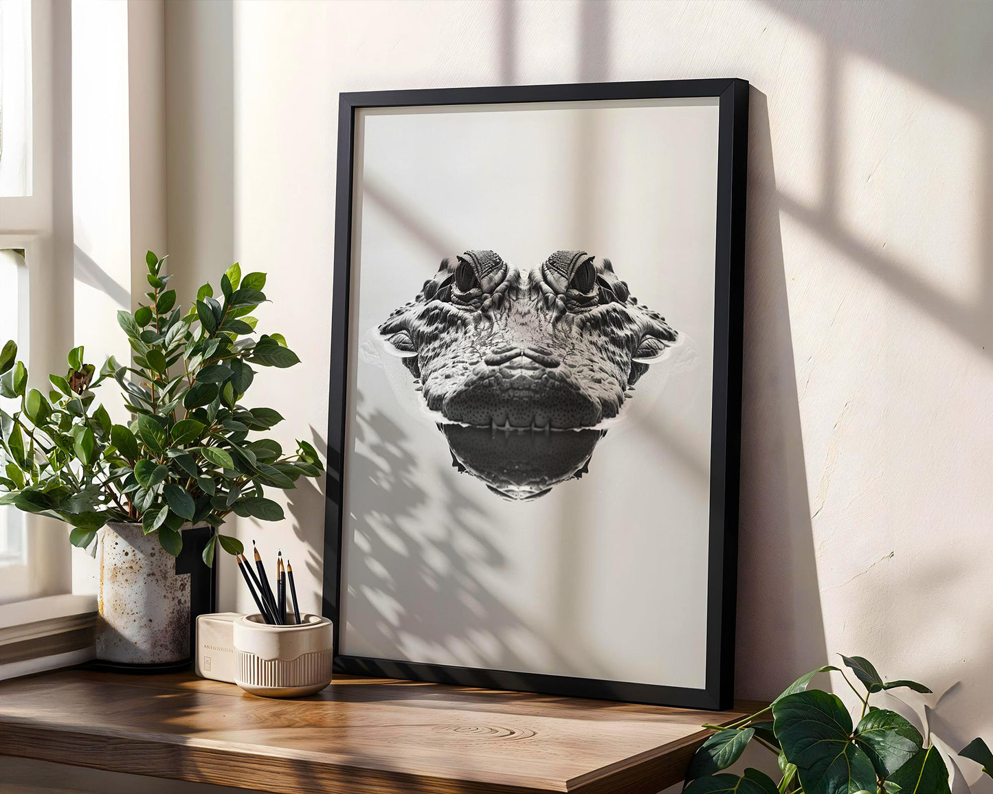 Wildlife Poster | Crocodile Photography Print | Minimalist Black & White  Art wall art print, minimalist black and white poster, modern Scandinavian wall decor, Monohaus