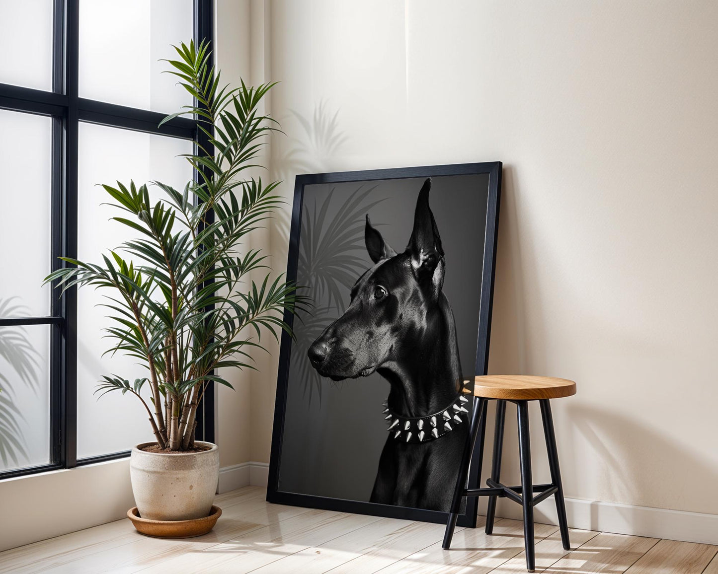 Dog Photography Doberman Print | Pet Portrait | Modern Home Decor wall art print, minimalist black and white poster, modern Scandinavian wall decor, Monohaus
