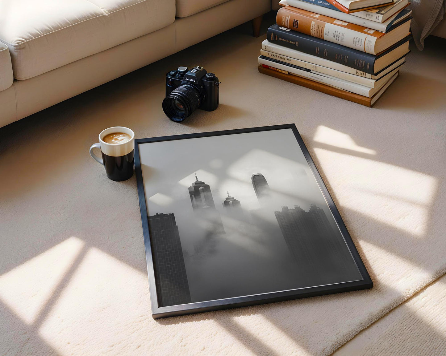 World Landmark | Hong Kong Cityscape Print | Black and White Architecture Photography wall art print, black and white architectural poster, minimalist modern Scandinavian wall decor, Monohaus