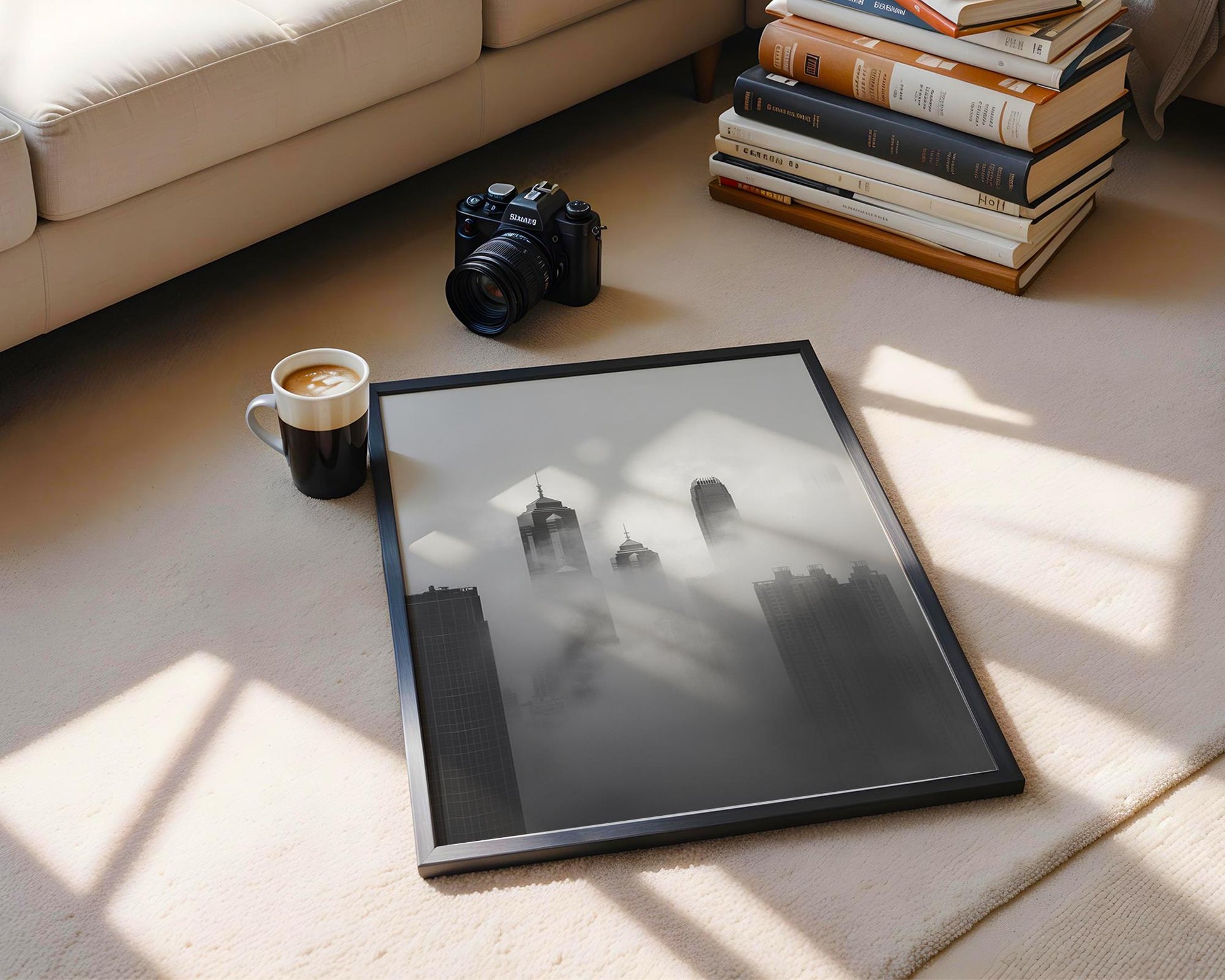 World Landmark | Hong Kong Cityscape Print | Black and White Architecture Photography wall art print, black and white architectural poster, minimalist modern Scandinavian wall decor, Monohaus