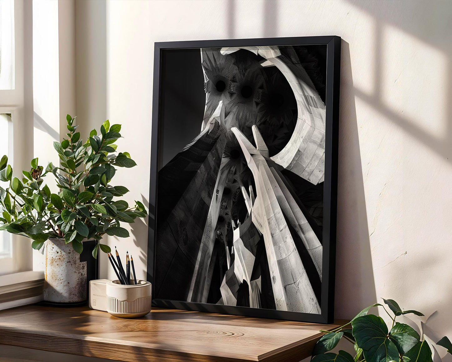 Urban Photography | Sagrada Familia Print | Barcelona Architecture Wall Art wall art print, black and white architectural poster, minimalist modern Scandinavian wall decor, Monohaus