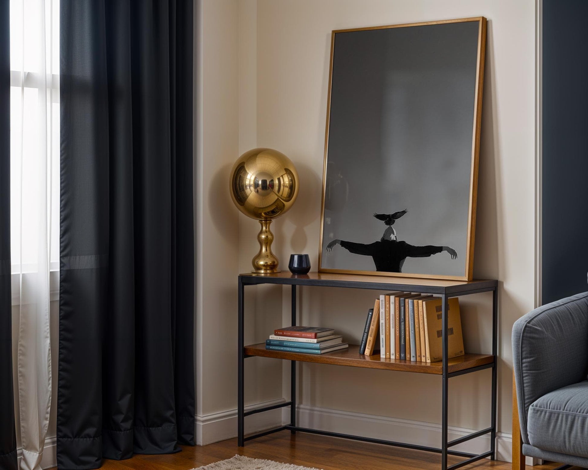 Woman with Bird Photography Print | Minimalist Black and White Wall Art wall art print, minimalist black and white poster, modern Scandinavian wall decor, Monohaus