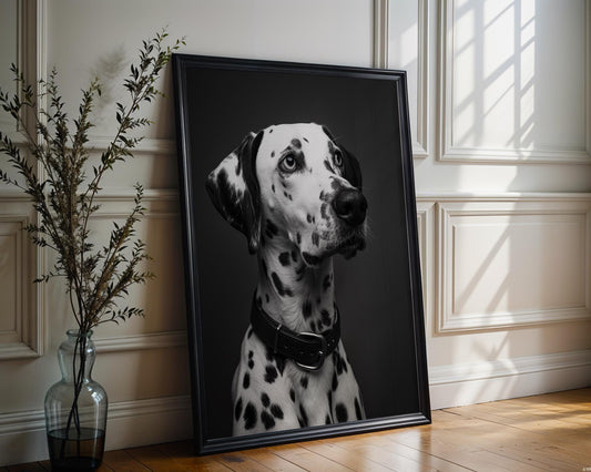 Dog Photography Dalmatian | Black and White Animal Poster | Modern Pet Print wall art print, minimalist black and white poster, modern Scandinavian wall decor, Monohaus