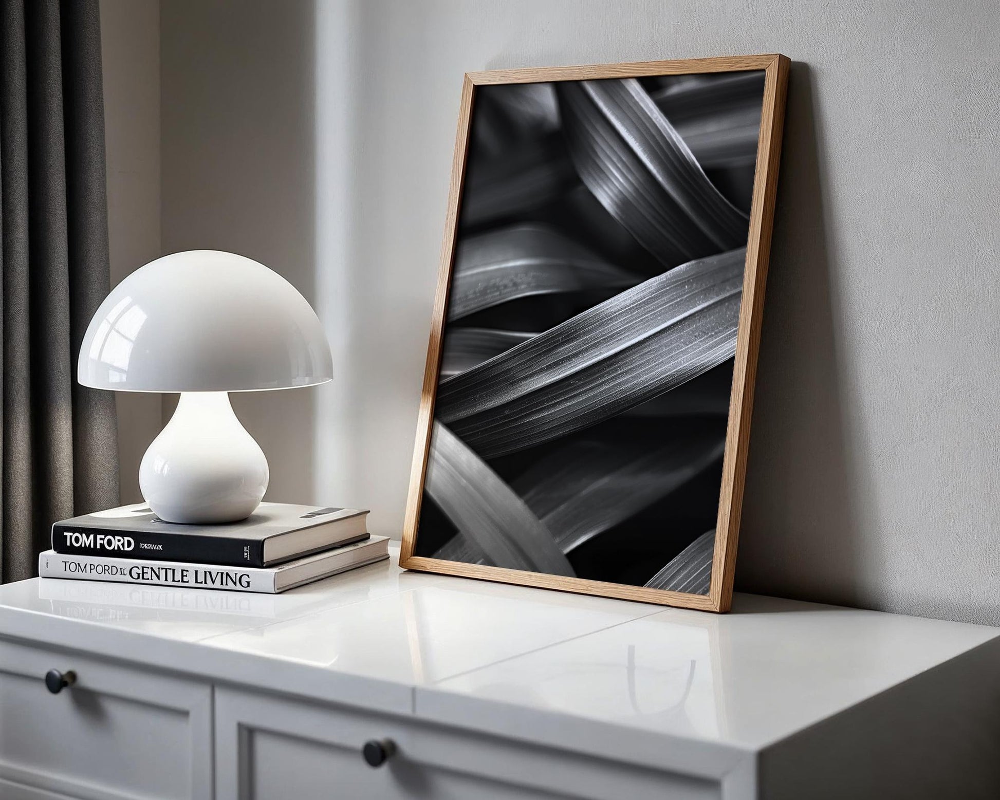 Botanical Photo | Abstract Leaf Macro Photography Print | Black & White Minimal abstract wall art print, geometric minimalist poster, modern Scandinavian decor, Monohaus