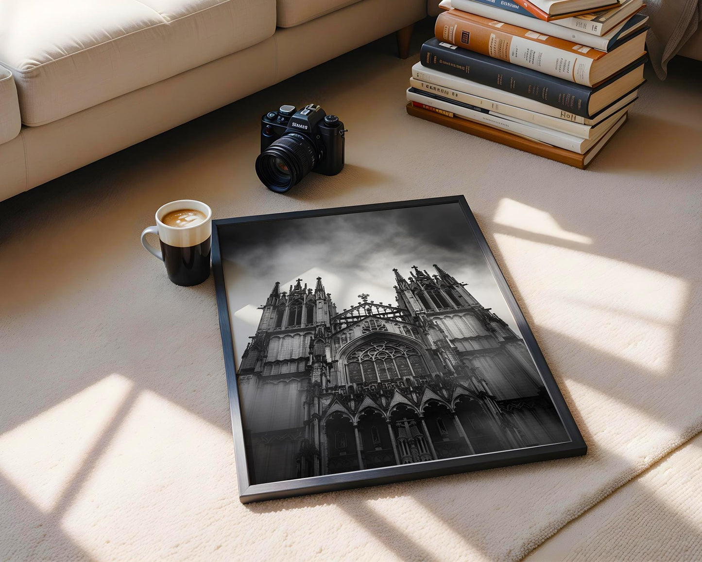 World Landmark | Gothic Cathedral Black and White Photography Print | Europe Architecture Wall Art wall art print, black and white architectural poster, minimalist modern Scandinavian wall decor, Monohaus