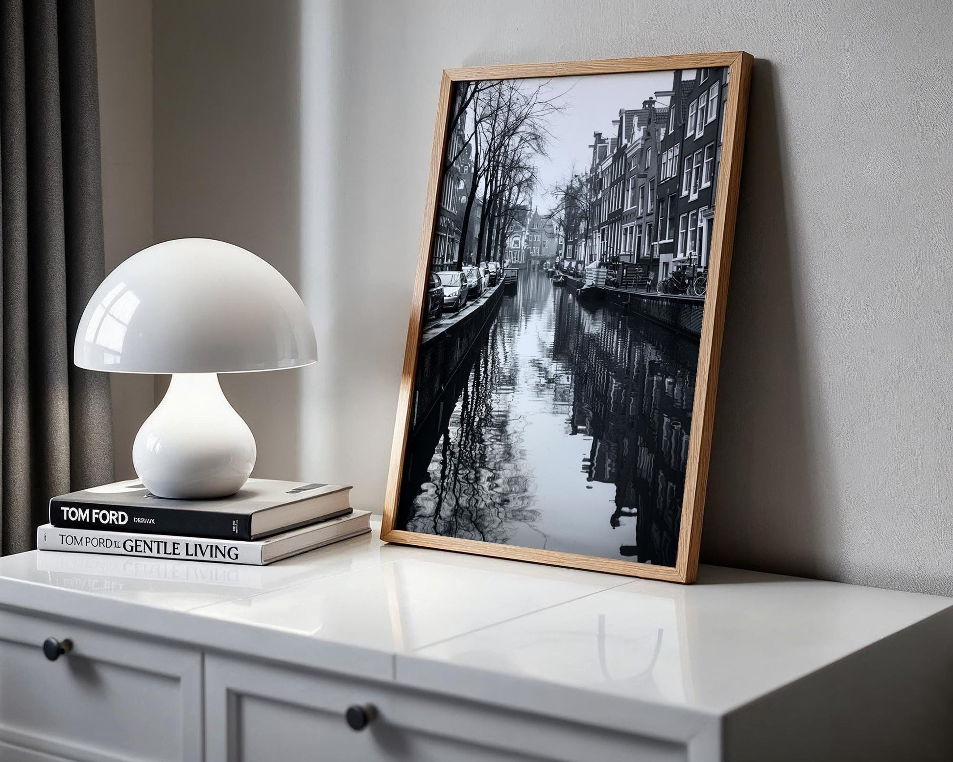 World Landmark | Amsterdam Canal Black and White Photography Print | Minimalist Wall Art wall art print, minimalist black and white poster, modern Scandinavian wall decor, Monohaus